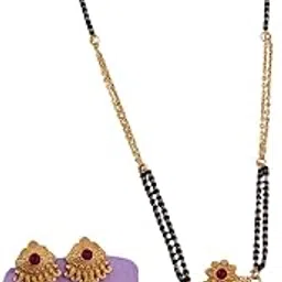 wuzong Traditional Multi-Strand Mangalsutra Necklace for Women – Black & Gold Ethnic Jewelry-picture-45
