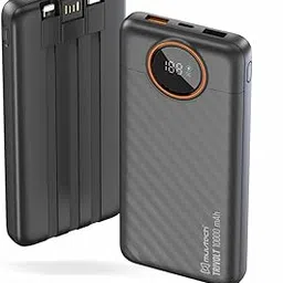 Muvtech TriVolt Powerbank with in-Build Type C Cable, Fast Charging 10000mAh, Pocket Size Smart Digital Display USB & Type C Compatible for iPhone, Android, Earbuds, iWatch & MacBook/Type C Laptop-image-29