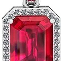 soniya gems 15.25 Ratti 14.00 Carat Natural Ruby Manik 92.5 Sterling Silver Pendant/Locket Gemstone (Square) Quality for Unisex-picture-30