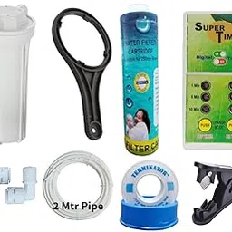 RO Water Purifier Installation Kit (Pack of 9) with Timer, 1-Green Carbon Filter Cartridge, Pipe, Cutter & 2 Connectors | Compatible with All RO + UV + UF Systems-picture-52