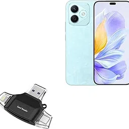 BoxWave Smart Gadget Compatible with Honor X60i - AllReader SD Card Reader, microSD Card Reader SD Compact USB - Jet Black-picture-57