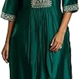 libas Gerua Womens Yoke Design Silk Blend A-Line Kurta With Trousers-picture-38