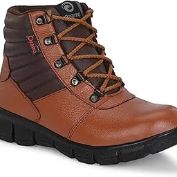 Ozarro Tan Genuine Leather Steel Toe Safety Shoe for Mens (S4453)-image-58