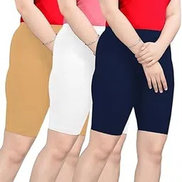 freedom lady wear Women's Mid-Waist Cotton Stretch Shorties – Soft & Breathable Everyday Shorts for Comfort & Movement-picture-23