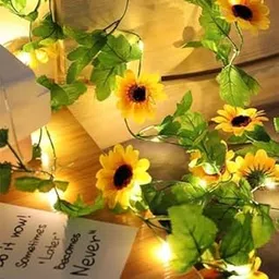SATYAM KRAFT 1 Pcs Sunflower Line for Home Decor | Artificial Sunflower Hanging Line for Wedding, Birthday, New Year, Anniversary, Balcony, Festival Events, Indoor/Outdoor Decoration (220 cm)(Yellow)-image-16