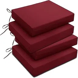 GIANTEX Non-Slip Chair Cushions Set of 4 for Dining Chairs Memory Foam Chair Pads with Ties for Dining Chairs Kitchen Living Room & Bedroom (17x15x1.5 Inches, Standard Red)-picture-15