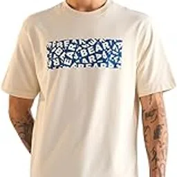 the bear house Men's Oversize Fit Blue Cotton Printed Polo-picture-52