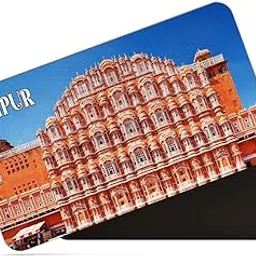 dhcrafts Rajasthan Jaipur Hawa Mahal Design Rectangular Rubber Matte Finish Fridge Magnet/Magnetic Card Pack of 1 (8.6cm x 5.4cm)-image-31
