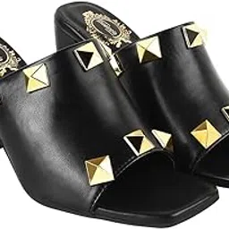 do bhai Stylish Studded Black Block Heels For Women & Girls-picture-10