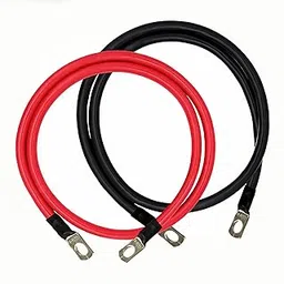 1 Pairs Pure Copper Battery Inverter Cables 3.28FT Battery Inverter Cables 6 AWG Red + Black, for Car, Boat, Solar, RV, Auto, Marine.(Battery Cable 100cm)-picture-35