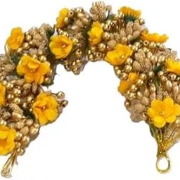 H2T Chrome Yellow Artificial Floral Gajra with Golden Pollens (HG-36O)-picture-45