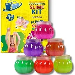 Jambuwala Enterprise® Slime Gel Fruit Scented Multicolor DIY Magic Toy Slime Gel Putty Set Slime Mud for Kids,Crystal Clear Clay Jelly Slime Gel Toys for Kids,Boys,Girls,Childrens Pack of 6, 60g Each-image-0