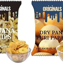 Originals Banana Chips 400g + Pani Puri Papad 400g | Indian Snack Combo Pack | Tasty & Crunchy Ready-to-Enjoy Snacks-image-51
