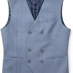 Men's Double-Breasted Formal Waistcoat, Regular Fit, Burgundy Polka Dot, V-Neck-picture-42