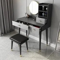 NG Decor Ultic 2 Pieces Minimalist Makeup Vanity Set in Gray (Mirror & Stool not Included)-picture-33