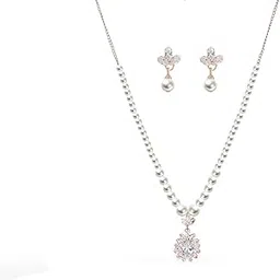 world craze the finest of them all WORLD CRAZE Stylish American Diamond Necklace Set with Earrings | Fashion Jewelry for Women & Girls | Statement Ethnic Wear Combo-picture-26
