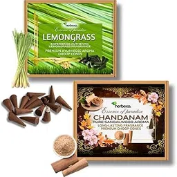 HERBEXO DHOOP Authentic Natural Dhōop Cones Sandalwood Ayurvedic Blend Incense for Daily Puja Spirituality and Relaxing Ambiance-image-44