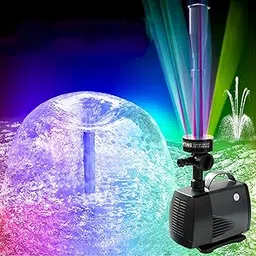 VAYINATO Sobo Submersible Fountain Water Pump with LED Lights (LED-3800FP | 40W |2000L/H | Lifts Upto 2M)-picture-71