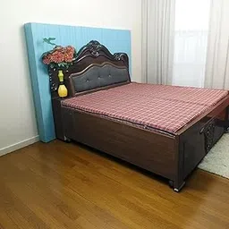 Cotton Mattress Cover Double Bed (72x36x5 in, Red) Non Shrink Heavy Fabric,Interlocked Stiching,Stong Zip,Metal Locks.-image-82