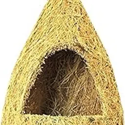 ZENRISE® Coconut Fiber Bird nest House with Arch Entrance for Small Birds (Coir, Beige, 20cm), 1 Piece image 1
