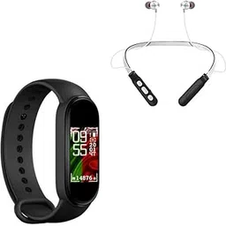 Lapras Combo Pack of 2 Items - M8 Smart Watch Activity Tracker Band with Many Features Like Steps Counter, Calorie Counter, Holder_Neck.Long (1 Year Warranty)-picture-11
