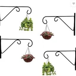 generic JN Crafts Metal Wall Hook Hanging Plant Bracket | Decorative Straight Plant Hanger for Pots, Bird Feeders, Planters, Lanterns, Cotton, Wind Chimes Indoor Outdoor, Black (Pack of 4)-picture-10