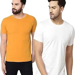 rlp Men's Round Neck Half Sleeve Polycotton Tshirt (Pack of 2) image 1