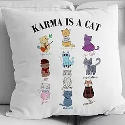 Taylor Swift Colorful Karma Catty Art 16 * 16 Pillow with Cover | UBER Cool Merch for SWIFTIES-picture-16