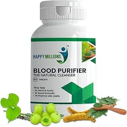 HappyMillions Blood Purifier | Ayurvedic Detox for Clear Skin & Pimples Reduction | Boosts Immunity with Neem, Giloy, Amla & Haldi | Supports Liver Health | 60 Tablets-image-16