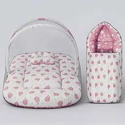 StarAndDaisy 2-in-1 Baby Sleeping Bag with Mosquito Net for Newborn/Soft & Breathable Cotton Sleeping Sack Cum Wrapper/Foldable Mosquito Net for Baby Protection/Infant Sleeping Bag (0-12 Months)-Pink-image-52