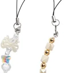 Phone Antics Premium Long Phone Charms with Golden Beads,Smileys & Evileye Strap Design Durable Decorative Mobile Charm Size 7 x 5 x 2.5 cm (Pack of 2)-image-78
