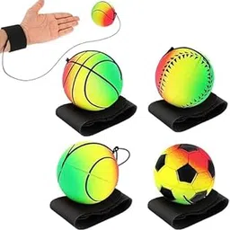 TD Creations Sports Grip Power Ball – 4.7 cm Rubber Ball with 100 cm Cord – Assorted Styles: Basketball, Baseball, Tennis or Football – Fun Tether Ball Toy for Kids-picture-19