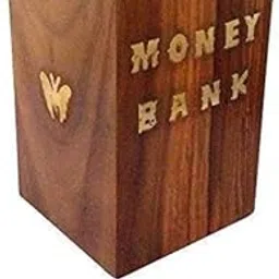A-R Crafts Wooden Money Bank with Lock and Key, Handcrafted Coin Savings Box-picture-22