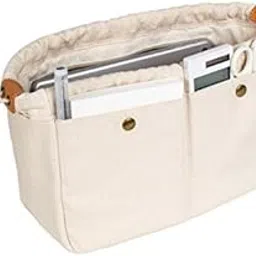 YONBEN Canvas Purses and Handbags Organizers, Sturdy Purse Insert Organizer Bag in Bag Handbag & Tote Organizer, Inside Tote Pocketbook Women Nurse,Perfect for Speedy Neverfull and More (Medium)-picture-24