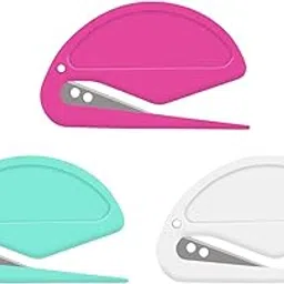 Zonice Letter Opener Envelope Slitter – Envelope Opener,Mail Opener,Wrapping Paper Cutter,Package Opener 3 Pack (Rose Red/Cyan/White) image 1