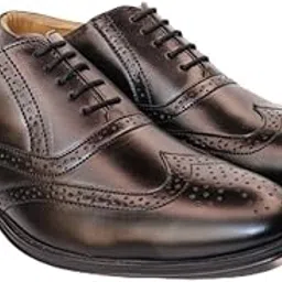 lucca italy Genuine Leather Men's Classic Wingtip Oxford Brogue Dress Shoes, Leather, Formal Business Footwear-picture-11