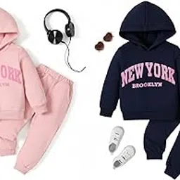 Children's Fleece Tracksuit | Pullover Hoodie & Sweatpants 2-Piece Outfit Set | Casual Activewear for School, Play, and Sports-image-0