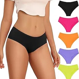 shaperx Cotton Bikini Women's Breathable Panties Seamless Comfort Underwear Pack of 5-picture-34