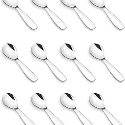 Kitchen Expert - Stainless Steel Masala Spoons 16 Guage| Mini Spoons for Tea/Sugar | Spices Spoon for Kitchen | for Small Containers | Spoon for Masala Dabba | Set of 12| Silver Color-picture-23