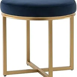 Sitting Stool for The Living Room, Bedroom and Hallway Metal Ottoman Stools, Footstool, & Pouf for Dressing & Office Table (Sky Set of 2) (1, Blue, Medium)-picture-10