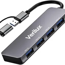Verilux® USB 3.0 Hub with USB C Adapter 4 in 1 USB Hub for Data Transfer Universal USB C Hub with 4 USB 3.0 Ports, USB C Hub Compatible with Laptop, iMac Pro, Chromebook, Pixelbook, Samsung-image-73