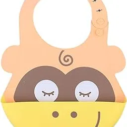 Hopop Silicone Bib for Baby | Waterproof Silicone Baby Bib for Feeding with Crumb Catcher | Adjustable Neckline with Buttons | Washable & Reusable | Suitable from 6 to 36 Months-image-65