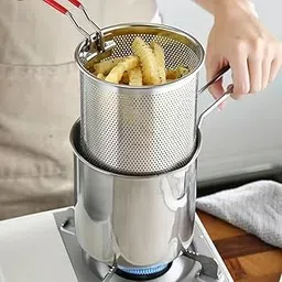 SYPM Mini Deep Fryer, Deep Fryer Pan Stainless Steel Deep Fryer Pot with Anti-scalding Handle, Deep Fryer Pan with Basket, Mini Fryer for Tempura Chips, Fries, Fish, and Chicken-picture-55