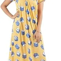 Printed Cotton Maxi Dress/Nighty/Nightdress for Ladies/Girls/Women | Feeding Maternity Nightwear | Free Size-image-68
