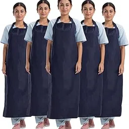 HOSPRIQS Reusable Waterproof Front Apron For Hospital & Home Use Tie-Type | Size - 45”x23” | Navy Blue (Pack Of 5)-picture-11