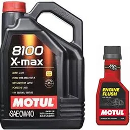 Motul 8100 X-max 0W40 API SN Fully Synthetic Gasoline and Diesel Engine Oil (4 L) and Engine Flush (250ml) Combo-picture-28