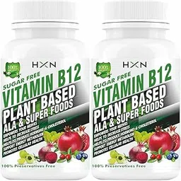 HXN Vitamin B12 Supplement For Men & Women, Plant Based Active Vit b 12, b1, b3, b5, b6 E, Nature Made Biotin, ALA, Inositol, Moringa 1500 mcg Sugar free Supplements - 120 Tablets Sugar Free-picture-43