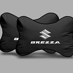 ANITA CORPORATION Car Company Logo Neck Headrest Pillow Compatible with Maruti Suzuki Brezza, Pain Relief, Cervical Neck Support Pillow, 22 x 16 cm, 2 Pieces, Black-picture-43