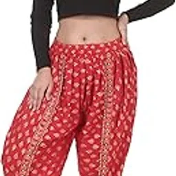 donson Women Solid Stylish Dhoti Pants Salwar Bottom Wear for Girls/Womens/Ladies Free Size (28 Till 34) Red-picture-42