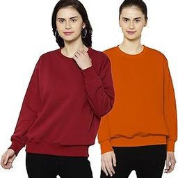 mack jonney Fleece Round Neck Sweatshirt for Women (Pack of 2)-SW_RN_MRN_RST_002-P-picture-25